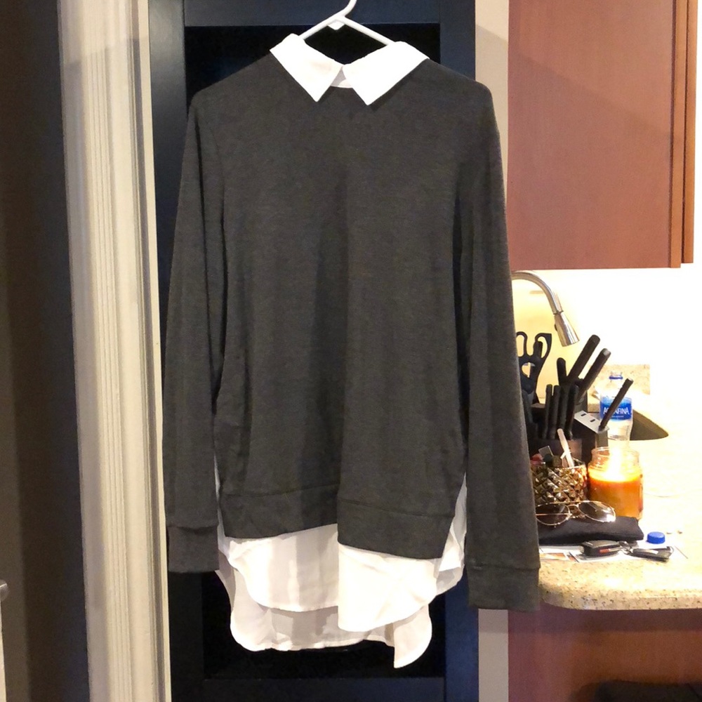 NWOT Grey Collared Sweater